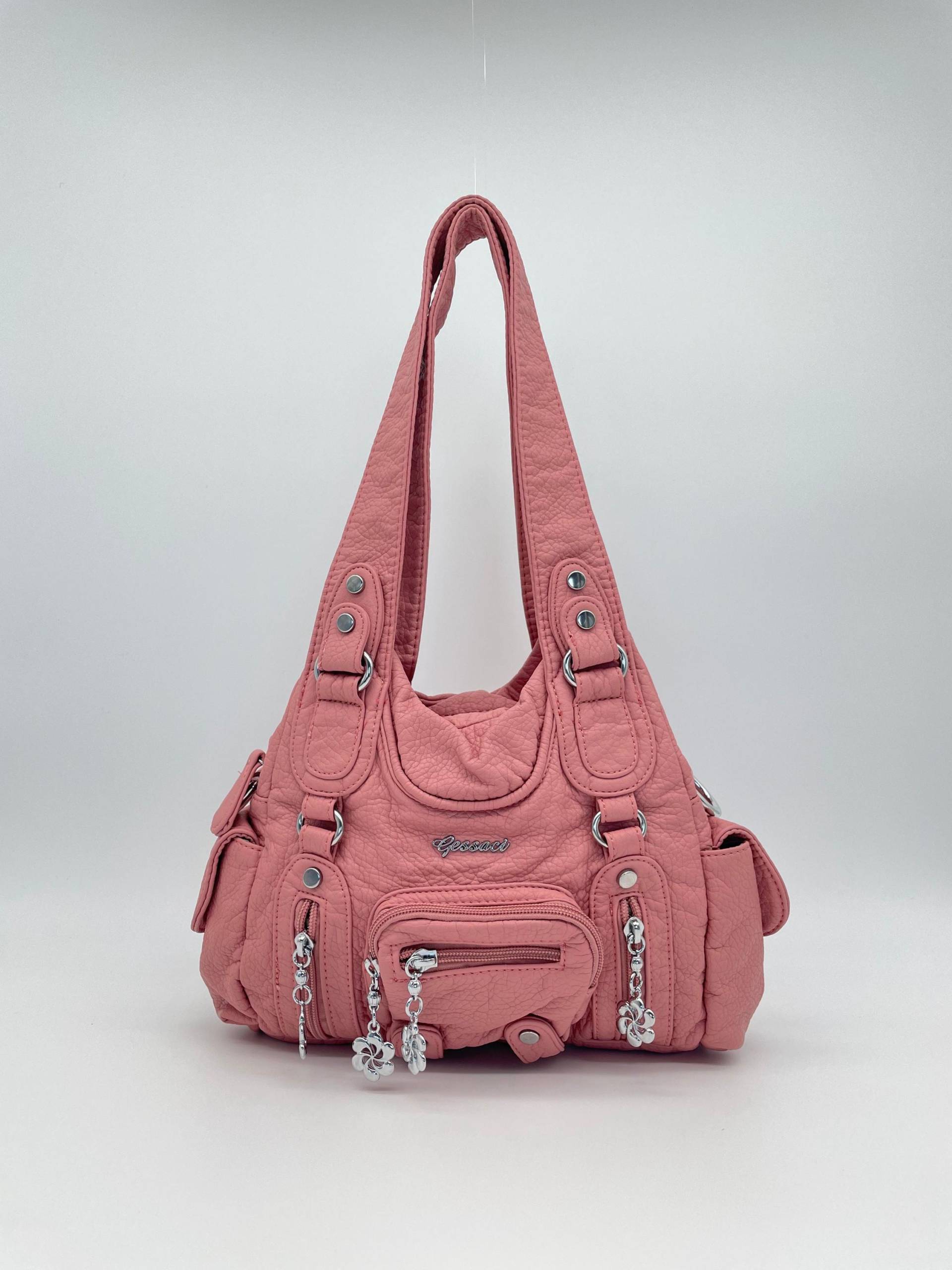 Handtasche Im Y2K-Vintage-stil Mit Abnehmbaren Schultergurt Tasche - Gessaci Lyra Rosa von Kalegant