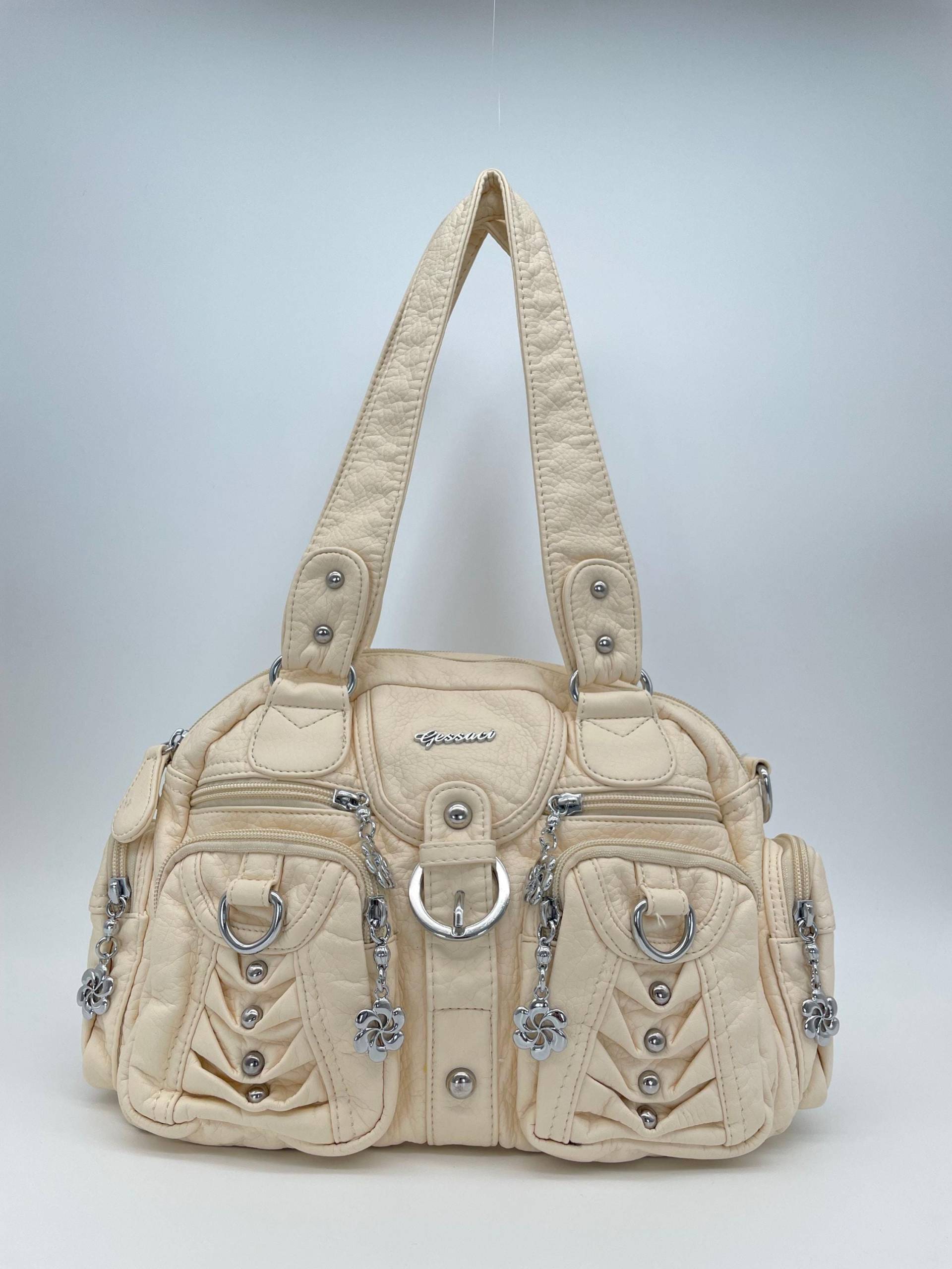 Handtasche Im Y2K-Vintage-stil Mit Abnehmbaren Schultergurt Tasche - Gessaci Marcella Creme von Kalegant