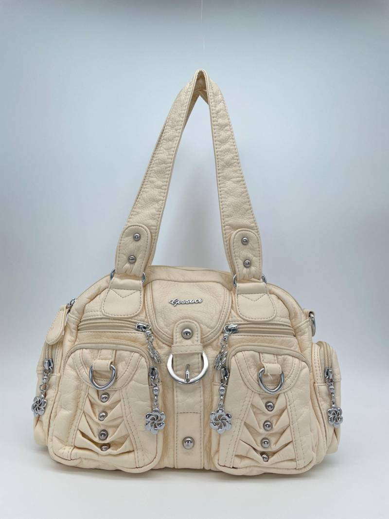 Handtasche Im Y2K-Vintage-stil Mit Abnehmbaren Schultergurt Tasche - Gessaci Marcella Creme Handtasche Im Y2K-Vintage-stil Mit Abnehmbaren Schultergurt Tasche - Gessaci Marcella Creme von Kalegant