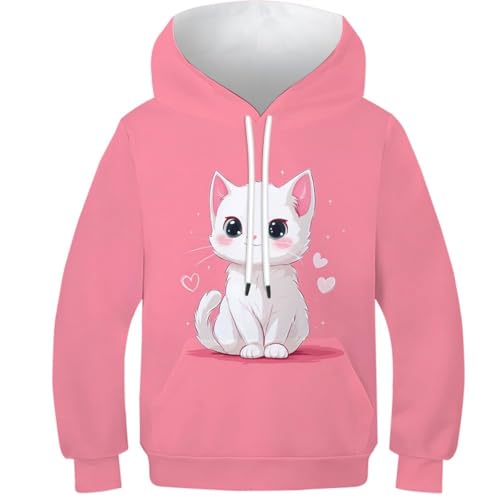 KaleidoKit Niedliches Kätzchen Boys Girls Hoodie 3D Unisex Children's Hoodie Long Sleeve Pullover Hoodie Sweatshirt with Pockets 9-11Y von KaleidoKit