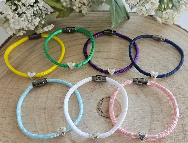 Armband | 4mm Breit Metallverschluss Freundschaftsarmband Surferarmband Damen Herren Kinder Unisex von Kaleino