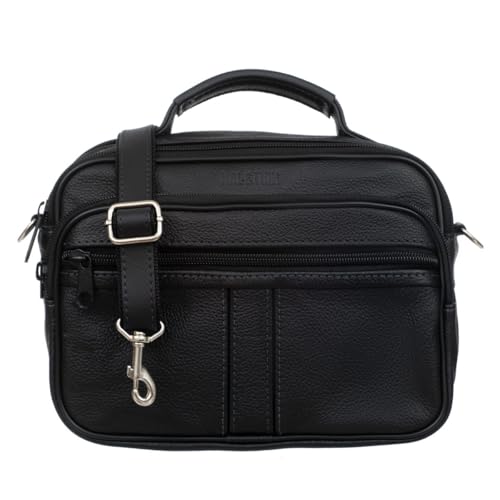 Kaletnik Elegante Herren Tasche Obrok aus natürlichem Rindsleder - 3 Hauptfächer - 2 Reißverschlusstaschen - abnehmbarer Schulterriemen - komfortabler Griff - Schwarz Kaletnik Elegante Herren Tasche Obrok aus natürlichem Rindsleder - 3 Hauptfächer - 2 Reißverschlusstaschen - abnehmbarer Schulterriemen - komfortabler Griff - Schwarz von Kaletnik