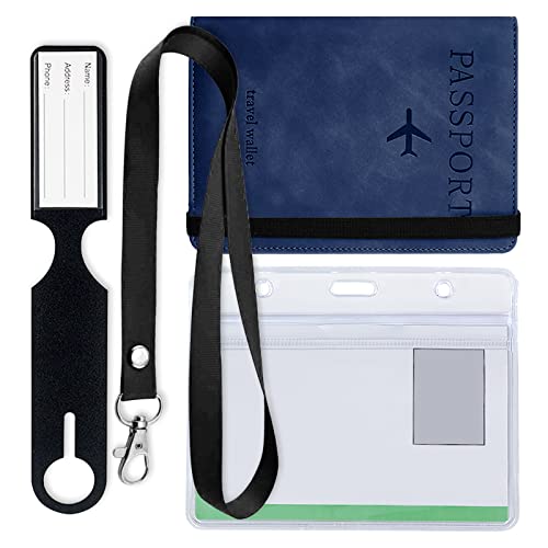 Kalevel Reisepasshülle, RFID-blockierend, Reisebrieftasche, Leder, Reisebrieftasche, Organizer, Zubehör mit Kartenfächern, Set für Herren, Dunkelblau, Medium, fein Kalevel Reisepasshülle, RFID-blockierend, Reisebrieftasche, Leder, Reisebrieftasche, Organizer, Zubehör mit Kartenfächern, Set für Herren, Dunkelblau, Medium, fein von Kalevel