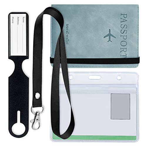 Kalevel Reisepasshülle, RFID-blockierend, Reisebrieftasche, Leder, Reisebrieftasche, Organizer, Zubehör mit Kartenfächern, Set für Herren, Hell, blau, Medium, Casual Kalevel Reisepasshülle, RFID-blockierend, Reisebrieftasche, Leder, Reisebrieftasche, Organizer, Zubehör mit Kartenfächern, Set für Herren, Hell, blau, Medium, Casual von Kalevel