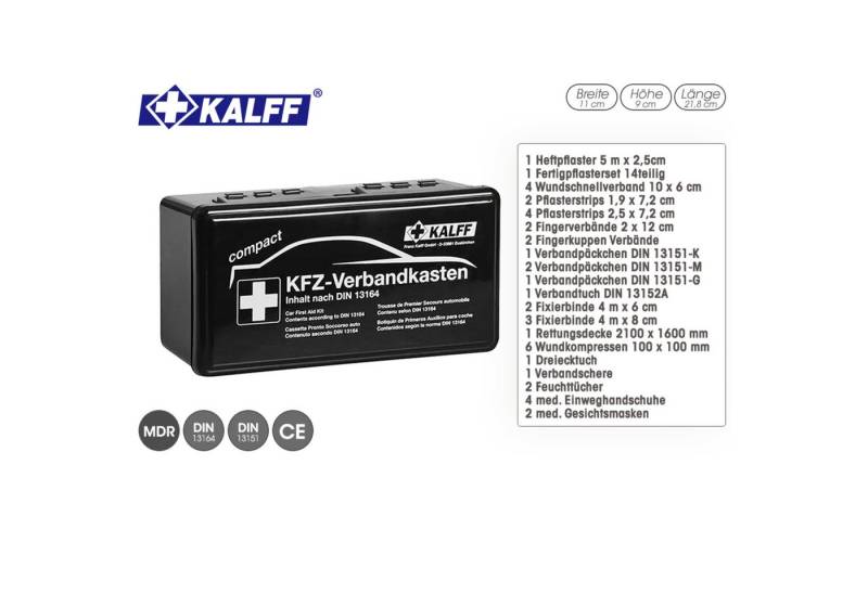 Kalff KFZ-Verbandkasten KALFF® KFZ-Verbandkasten kompakt – 4-Kammern Innentasche, (1 St) von Kalff