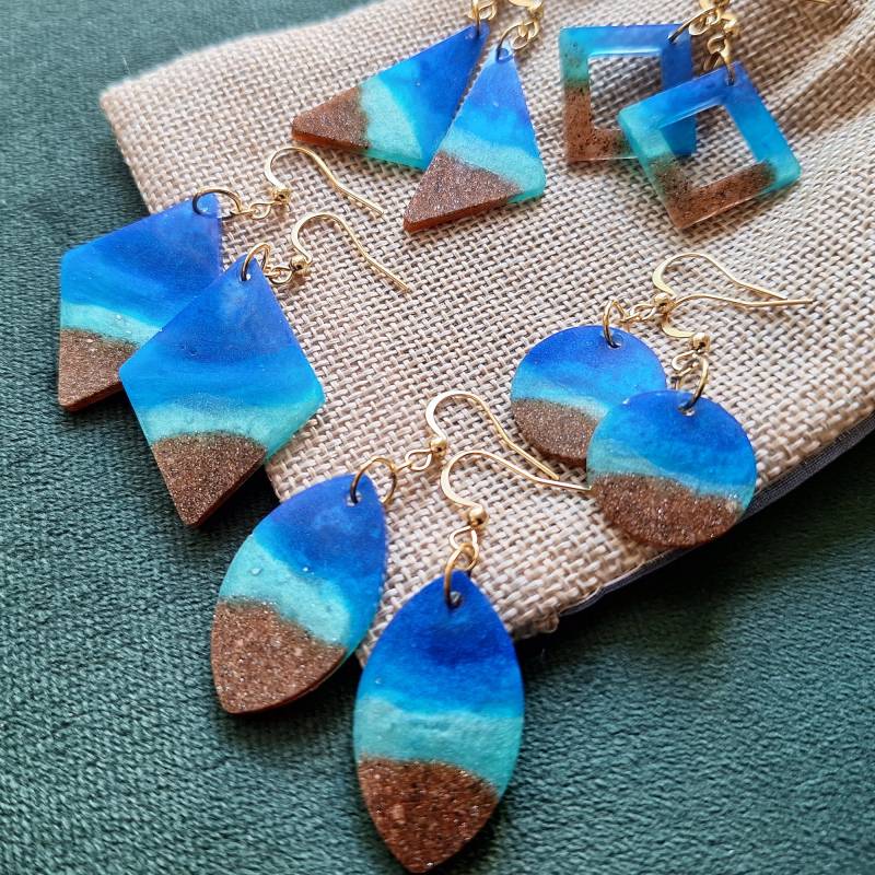 Ohrringe Blau Türkis Strand von Kaliami