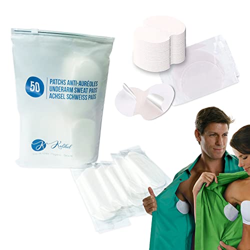 Kalibel - Achselpads, 50 Stück Achsel Schweiß Pads, Unsichtbar und bequeme - Achselhöhle Schweiß Pads für Frauen und Männer (Hyperhidrose Kampf und Kleidung aus Schweiß schützt) von Kalibel