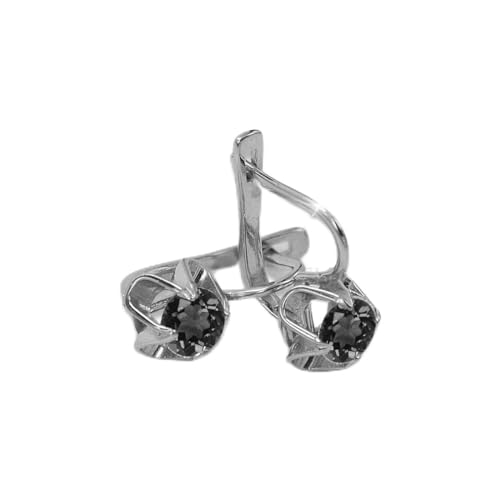 Russisches sowjetisches Silber 925 Alexandrit Rubin Smaragd Saphir Aquamarin Zirkon ... Ohrringe vec018s - Metall Sterling Silber 925, Stone Blauer Topas von Kaliky