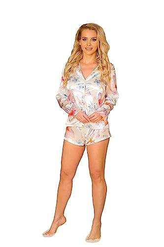 KALIMO Pyjama Raja | Romantischer Zweiteiliger Damen Schlafanzug | Nachtwäsche | Farbe: Orchid | Größe: L | Material: Satin von Kalimo