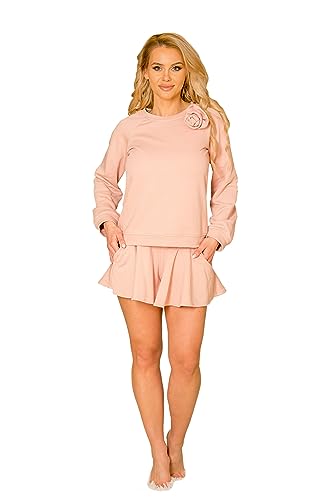 Kalimo Damen Sweatshirt Similan | Farbe: Rosa | Größe: XXL | Material: Baumwolle | Langarm | Rundhals | Herbst Winter | Locker Casual | Streetwear | Sweatshirts ohne Kapuze Bluse von Kalimo