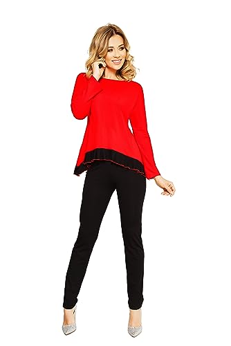 Kalimo Pyjama Samos | Zweiteiliger Langer Schlafanzug Damen | Nachtwäsche | Damen | Farbe: Rot | Größe: M | Material: Viskose von Kalimo