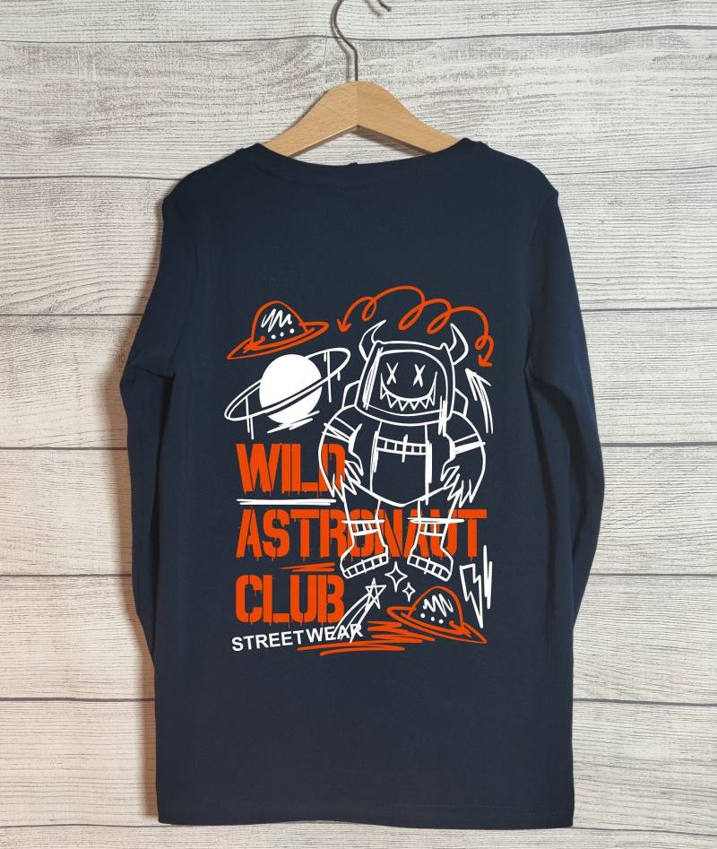 Langarmshirt Für Kinder Und Babys - Wild Astronaut Club Handgenähtes Jersey Shirt in Verschiedenen Farben Größen Langarmshirt Für Kinder Und Babys - Wild Astronaut Club Handgenähtes Jersey Shirt in Verschiedenen Farben Größen von KaliundPepeDesign