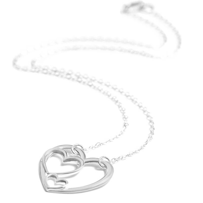 3 Generationen Halskette, Drei Herzen Sterling Silber Schmuck, Geschenk Für Großmutter, Minimal Mutter Tochter Weihnachtsgeschenk Mama von KallenDesign