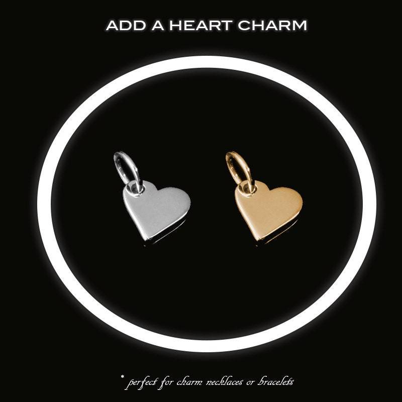 Herz Charm, Kleines Charm Für Halskette, Silber Gold Herz, Kleine Charms, Fügen Einen Armband, Charms von KallenDesign