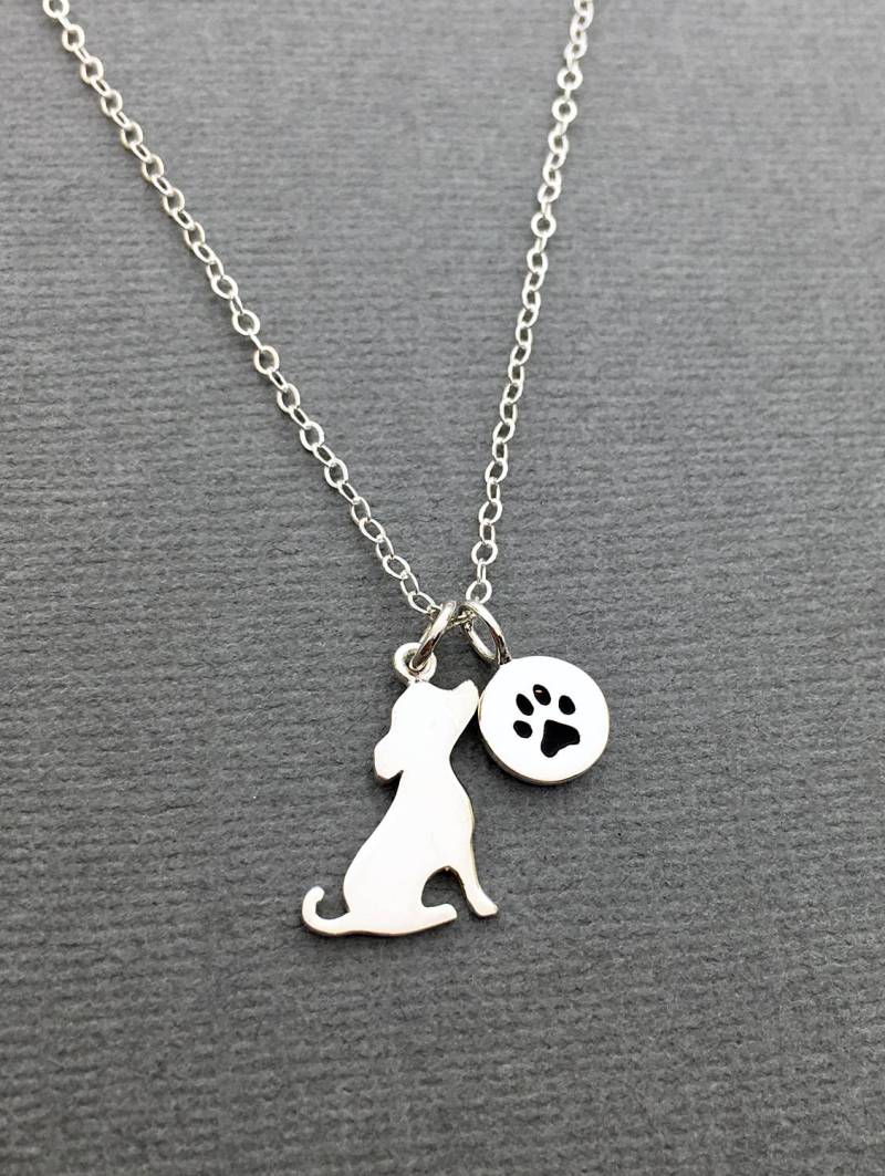 Pfoten Abdruck Halskette, Sterling Silber Halskette von KallenDesign