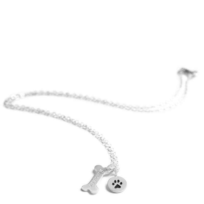 Personalisierte Hundeknochen Halskette, Pfotenabdruck Haustier-Denkmal, Silber Oder Gold von KallenDesign
