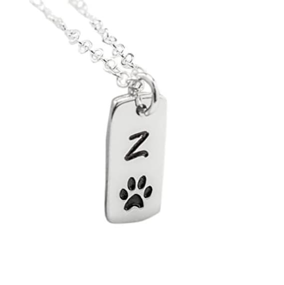 Katze Oder Hund Pfote Print Halskette, Personalisiertes Initial Geschenk Für Mama, Haustier Erinnerung Schmuck, in Memory Of Animal Present, Furbaby von KallenDesign
