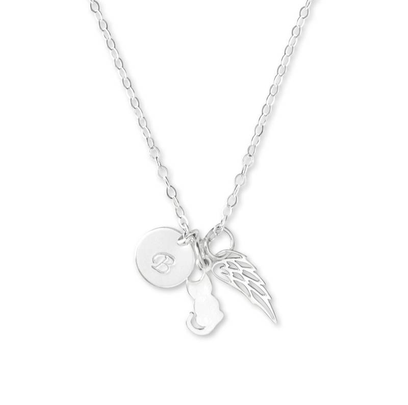 Personalisierte Katze Erinnerung Halskette, Sterling Silber Charme, Haustier Verlust Geschenk von KallenDesign