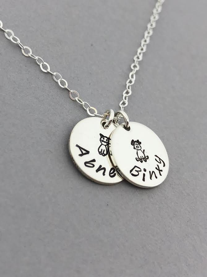 Personalisierte Sterling Silber Haustier Name Halskette, Hund Katze Gedenkgeschenk von KallenDesign