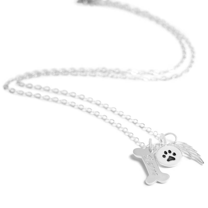 Personalisierte Halskette Für Hunde, Haustier Verlust Schmuck, Pawprint Namenskette von KallenDesign