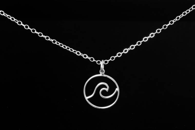 Wellen Halskette, Surfer Schmuck, Ozean Leben Sterling Silber Welle Einfache Zierliche Kette, Surfen von KallenDesign