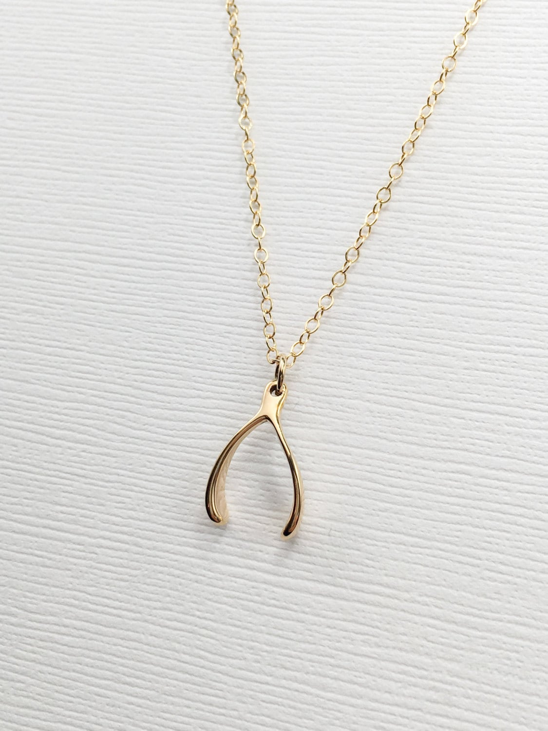 Zierliche Wishbone Kette, 14K Gold Filled Kette von KallenDesign