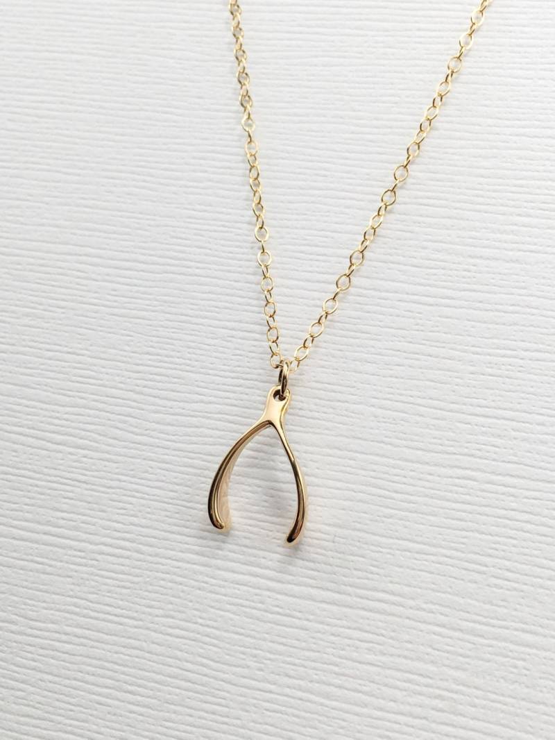 Zierliche Wishbone Kette, 14K Gold Filled Kette von KallenDesign