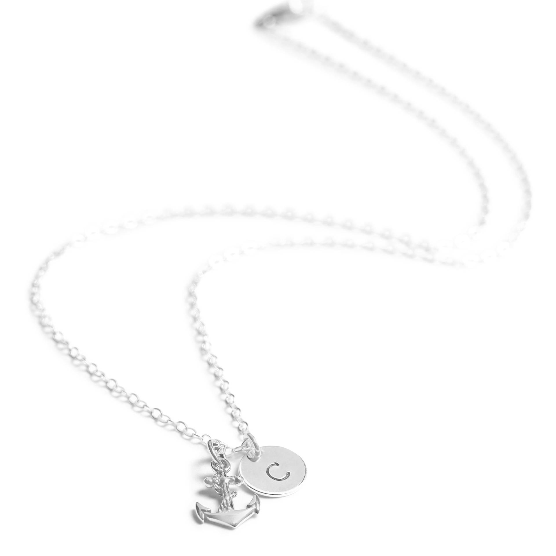 sterling Silber Anker Halskette, Personalisierter Anfang Charme, Großes Kleines Geschenk von KallenDesign