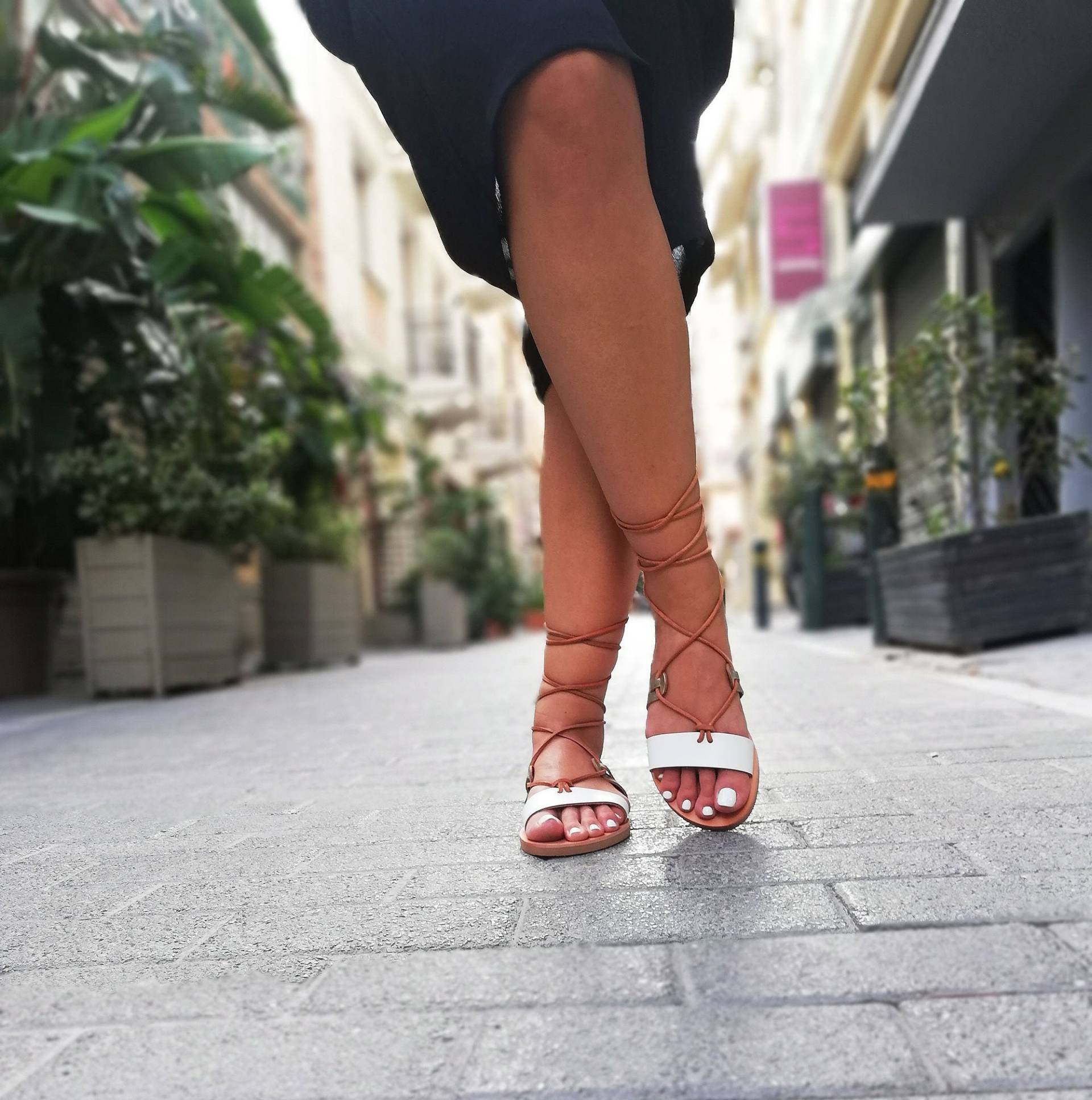 Ledersandalen, Frauen Sandalen, Handgefertigte Schnüre Ledersandalen, Frauen Sandalen, Handgefertigte Schnüre von Kallipous
