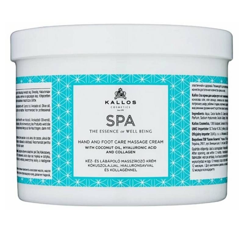 Kallos Cosmetics Nagelpflegecreme KLS SPA MASSAGE CREAM COCONUT 500ML von Kallos Cosmetics