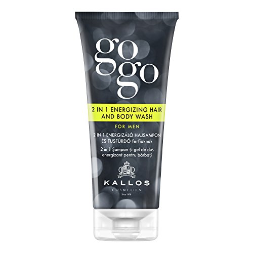 Kallos GOGO 2in1 Energie Haarshampoo und Duschbad für Männer, 2er Pack (2 x 200 ml) von Kallos