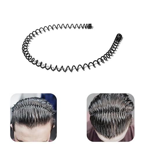 Kàllos Rutschfeste Unisex-Haarbänder, Metall, schwarz, Premium-Qualität, Stirnbänder, Sport- und Spa-Kopfbedeckung, Zubehör für Damen und Herren (Schwarz, Frühling) von Kàllos