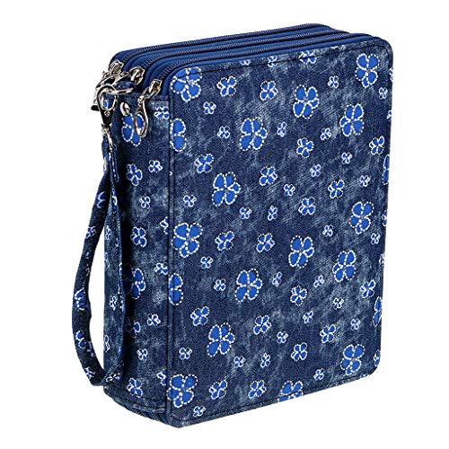 KaloKLU Federmäppchen mit 120 Löchern, für professionelle oder Amateur-Zeichner, dunkelblau, Einheitsgröße von KaloKLU