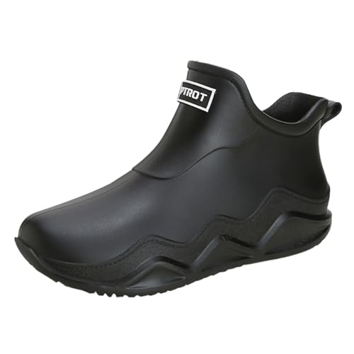 KaloKLU Regenstiefel Damen Herren Flach rutschfest Wasserdicht Gummi-Regenstiefel Für Arbeit Angeln Autowäsche Küche Gummistiefel Kurze Stiefel von KaloKLU