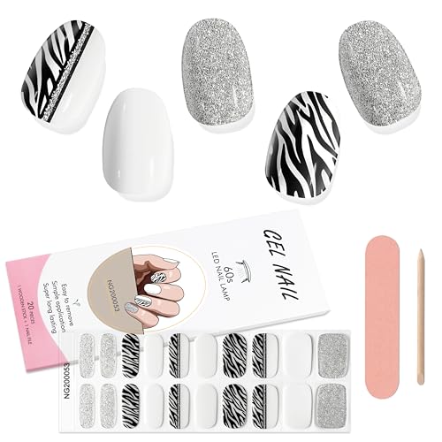 Kalolary 20PCS Gel Nail Wraps Nagelsticker, Selbstklebend Nagelfolie Nagelaufkleber Gel Nagellack Aufkleber Gel Nail Strips mit Nagelfeile und Stick (4) von Kalolary