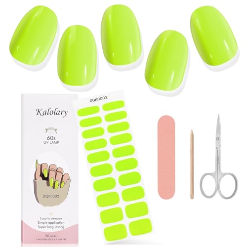 Kalolary 20PCS Gel Nail Wraps Nagelsticker, Selbstklebend Nagelfolie Nagelaufkleber Gel Nagellack Aufkleber Gel Nail Strips mit Nagelfeile Schere und Stick (02) von Kalolary