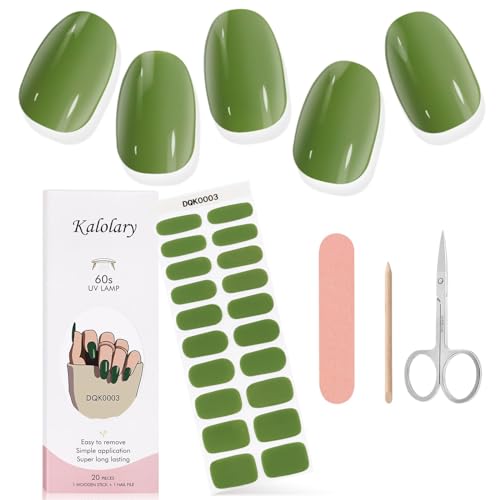 Kalolary 20PCS Gel Nail Wraps Nagelsticker, Selbstklebend Nagelfolie Nagelaufkleber Gel Nagellack Aufkleber Gel Nail Strips mit Nagelfeile Schere und Stick (03) von Kalolary