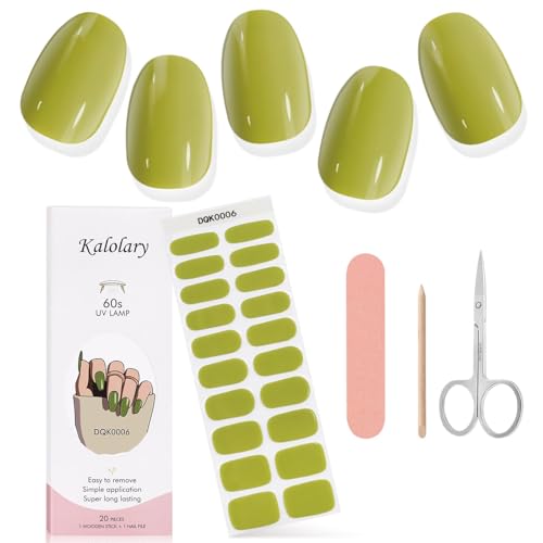 Kalolary 20PCS Gel Nail Wraps Nagelsticker, Selbstklebend Nagelfolie Nagelaufkleber Gel Nagellack Aufkleber Gel Nail Strips mit Nagelfeile Schere und Stick (06) von Kalolary