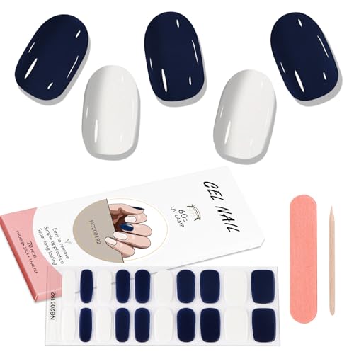 Kalolary 20PCS Gel Nail Wraps Nagelsticker, Selbstklebend Nagelfolie Nagelaufkleber Gel Nagellack Aufkleber Gel Nail Strips mit Nagelfeile und Stick (11) von Kalolary