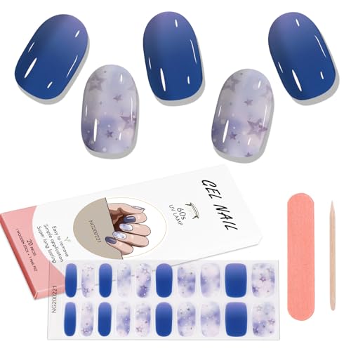 Kalolary 20PCS Gel Nail Wraps Nagelsticker, Selbstklebend Nagelfolie Nagelaufkleber Gel Nagellack Aufkleber Gel Nail Strips mit Nagelfeile und Stick (12) von Kalolary