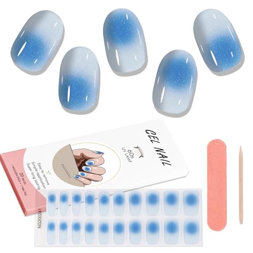 Kalolary 20PCS Gel Nail Wraps Nagelsticker, Selbstklebend Nagelfolie Nagelaufkleber Gel Nagellack Aufkleber Gel Nail Strips mit Nagelfeile und Stick (13) von Kalolary