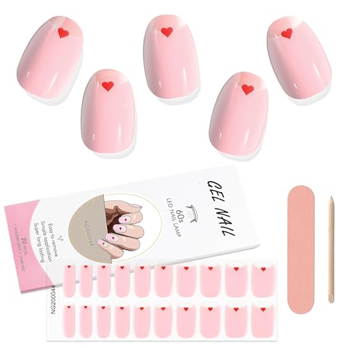 Kalolary 20PCS Gel Nail Wraps Nagelsticker, Selbstklebend Nagelfolie Nagelaufkleber Gel Nagellack Aufkleber Gel Nail Strips mit Nagelfeile und Stick (2) von Kalolary