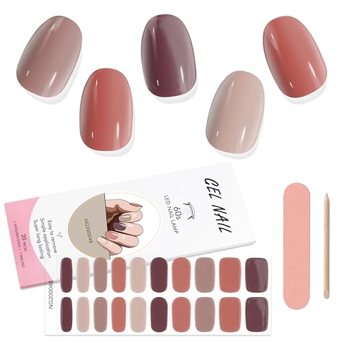 Kalolary 20PCS Gel Nail Wraps Nagelsticker, Selbstklebend Nagelfolie Nagelaufkleber Gel Nagellack Aufkleber Gel Nail Strips mit Nagelfeile und Stick (3) von Kalolary