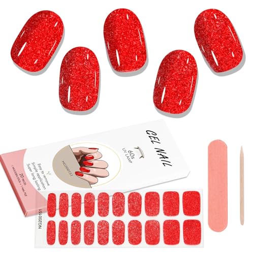 Kalolary 20PCS Gel Nail Wraps Nagelsticker, Selbstklebend Nagelfolie Nagelaufkleber Gel Nagellack Aufkleber Gel Nail Strips mit Nagelfeile und Stick (9) von Kalolary