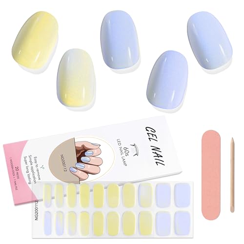 Kalolary 20PCS Gel Nail Wraps Nagelsticker, Selbstklebend Nagelfolie Nagelaufkleber Gel Nagellack Aufkleber Gel Nail Strips mit Nagelfeile und Stick (A) von Kalolary