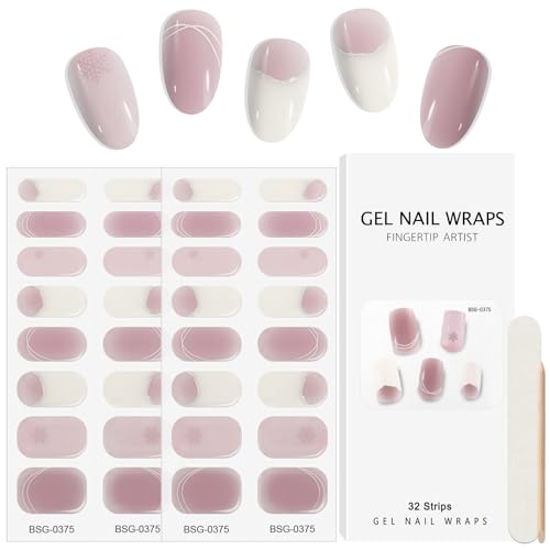 Kalolary 32PCS Gel Nail Wraps Nagelsticker, Selbstklebend Nagelfolie Nagelaufkleber Gel Nagellack Aufkleber Gel Nail Strips mit Nagelfeile und Stick (B) von Kalolary