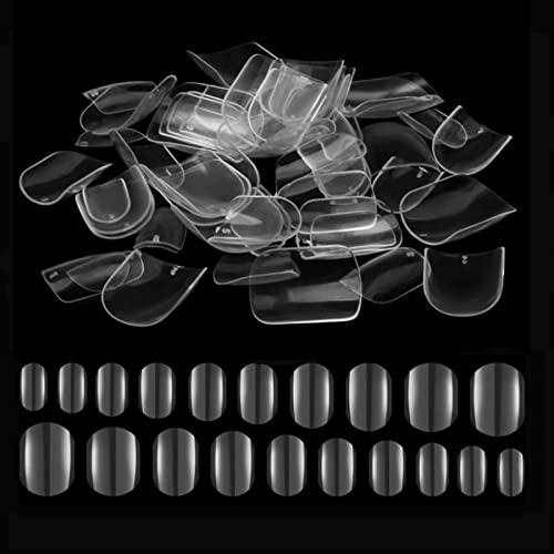 Kalolary 600 Stück künstliche Nägel für Kinder, transparent, volle Abdeckung, künstliche Nägel, kurz, für Kinder, DIY, Nail Art, Dekoration, Maniküre-Set (Farbe: transparent) von Kalolary