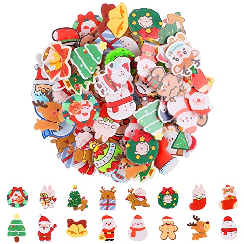 Kalolary 65 Stück Weihnachten Brosche Pins Set Weihnachten Niedliche Ästhetische Abzeichen Kawaii Weihnachtsmann Schneemann Kaninchen Rentier Bär Mädchen Cartoon Brosche für Rucksack Tasche Jacke Hüte von Kalolary