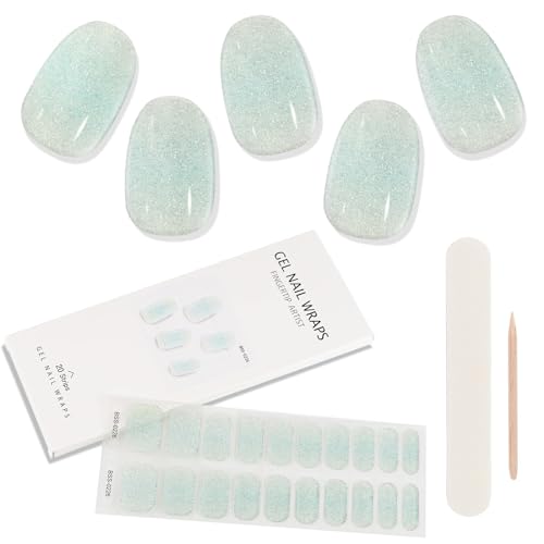 Kalolary Gel Nail Wraps Nagelsticker, 20PCS Selbstklebend Nagelfolie Nagelaufkleber Gel Nagellack Aufkleber Nail Strips mit Nagelfeile und Stick (D) von Kalolary