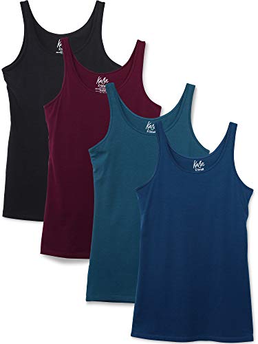 Kalon Damen 4er Pack Modern Busty Shelf Bra Cami Base Layer Camisole Tank Top, Winter, Mittel von Kalon